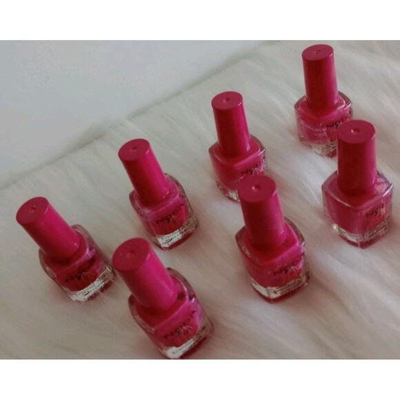 Lot of 7 Fuchsia Nail Polish Small .21 Fl Oz Party Favors Gifts Beauty Women's - Picture 3 of 4